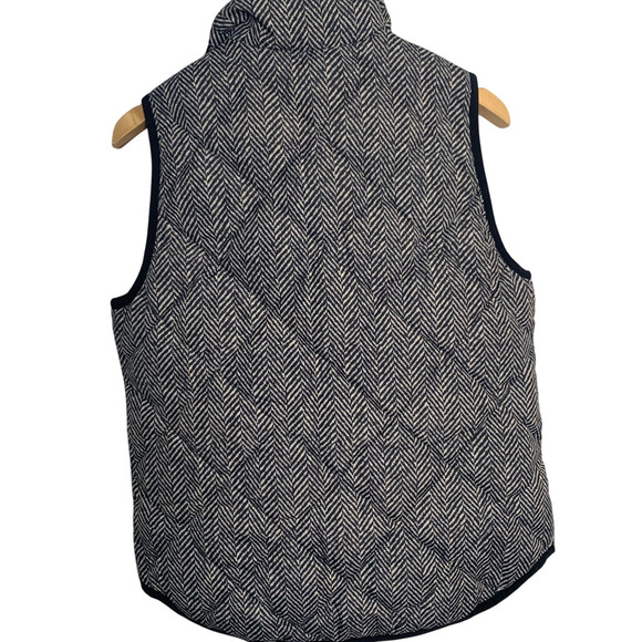 J.Crew Vest Women's X-Small Goose Down Herringbone Full Zip Dark Academia - Picture 2 of 7